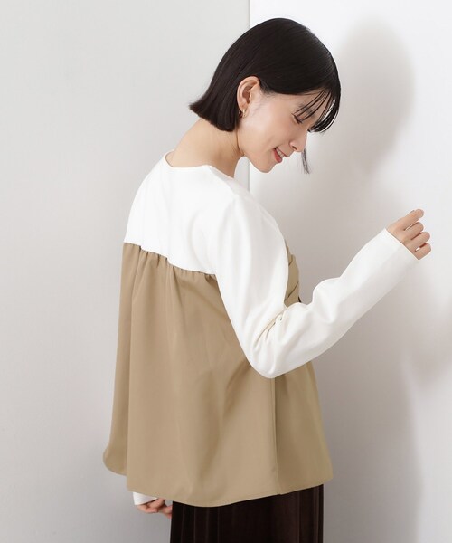 THE SHOP TK (ザ ショップ ティーケー )の「布帛切替カットソー(Tシャツ/カットソー・レディース・アイボリー系4/ブラック系4・12/13)」の15枚目の写真