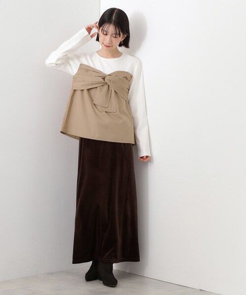THE SHOP TK (ザ ショップ ティーケー )の「布帛切替カットソー(Tシャツ/カットソー・レディース・アイボリー系4/ブラック系4・12/13)」の16枚目の写真