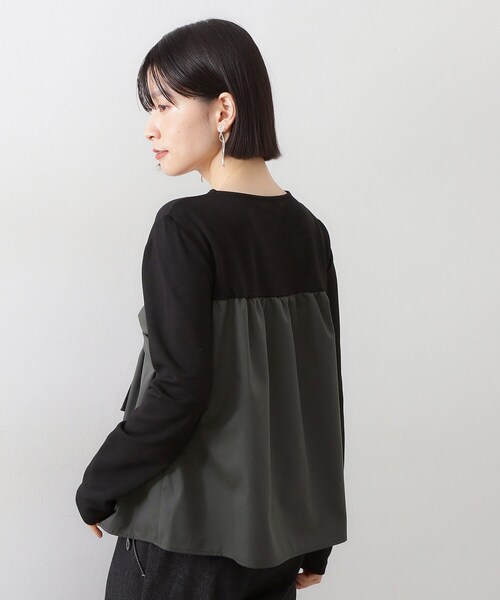 THE SHOP TK (ザ ショップ ティーケー )の「布帛切替カットソー(Tシャツ/カットソー・レディース・アイボリー系4/ブラック系4・12/13)」の10枚目の写真
