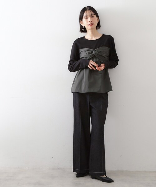 THE SHOP TK (ザ ショップ ティーケー )の「布帛切替カットソー(Tシャツ/カットソー・レディース・アイボリー系4/ブラック系4・12/13)」の11枚目の写真