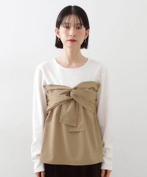 THE SHOP TK (ザ ショップ ティーケー )の「布帛切替カットソー(Tシャツ/カットソー・レディース・アイボリー系4/ブラック系4・12/13)」の13枚目の写真