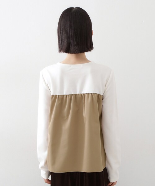 THE SHOP TK (ザ ショップ ティーケー )の「布帛切替カットソー(Tシャツ/カットソー・レディース・アイボリー系4/ブラック系4・12/13)」の4枚目の写真