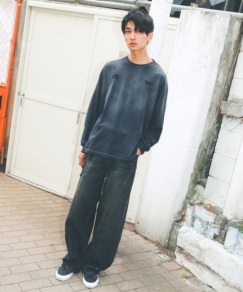 younger song（ヤンガーソング）の「【ムラサキスポーツ限定】UMBRO/アンブロ ピグメントロングスリーブティ ロンT/長袖Ｔシャツ MD27-LST02B（Tシャツ/カットソー・メンズ・ネイビー/ブラウン/ブラック・L/M/S）」の6枚目の写真