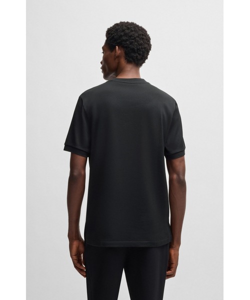 BOSS(ボス)の「レギュラーフィットTシャツ コットンブレンド シアサッカーファブリック(Tシャツ/カットソー・メンズ・ブラック/ダークオレンジ・M/S/L/XL/XXL)」の8枚目の写真