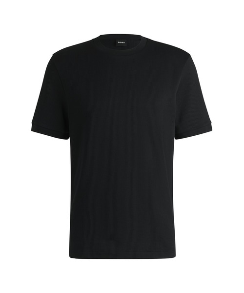 BOSS(ボス)の「レギュラーフィットTシャツ コットンブレンド シアサッカーファブリック(Tシャツ/カットソー・メンズ・ブラック/ダークオレンジ・M/S/L/XL/XXL)」の10枚目の写真