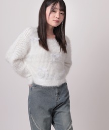 SlashDate（スラッシュデイト）の「【96】透かし編み ラメ入り フェザーニット プルオーバー（ニット/セーター）」