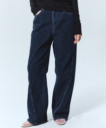 UNIQUE REGULAR DENIM PANTS_DARK BLUE