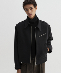 DNSR（ディーエヌエスアール）の「オブリークウールクロップジャケットブラック（その他アウター）」