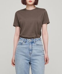 ウィメンズベーシッククルーネックTシャツ[トフィーブラウン]