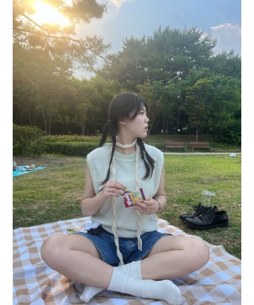 PARTIMENTO(パルティメント)の「ストライプニットベストミント(ベスト・レディース・その他・SMALL/MEDIUM/LARGE)」の2枚目の写真
