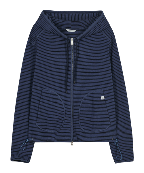 TYPESERVICE（タイプサービス）の「Striped Pocket Zip Hoodie [Blue]（パーカー・レディース・その他・FREE）」の2枚目の写真