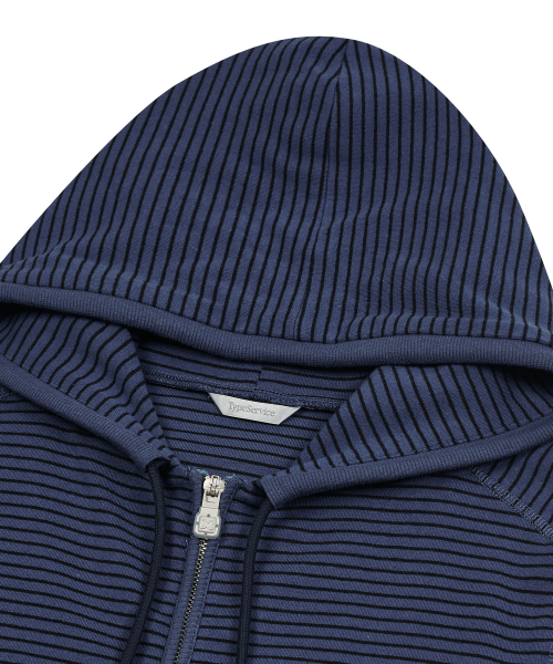 TYPESERVICE（タイプサービス）の「Striped Pocket Zip Hoodie [Blue]（パーカー・レディース・その他・FREE）」の4枚目の写真
