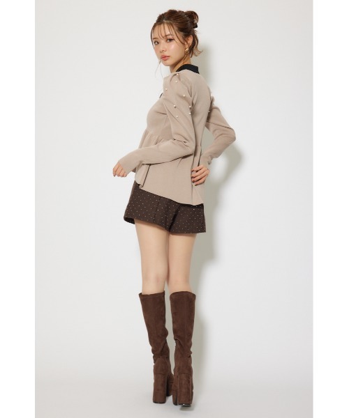 rienda(リエンダ)の「パール付きペプラムニットトップス 秋服 冬服(ニット/セーター・レディース・ベージュ/ブラック/ブルー・FREE)」の13枚目の写真