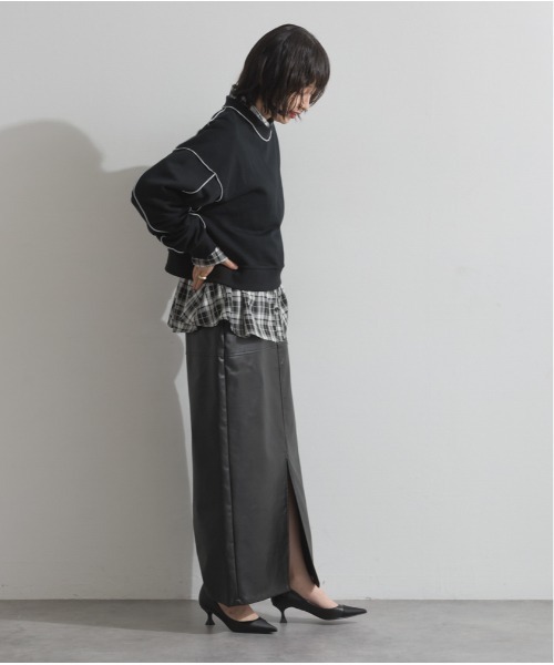 OandI（オーアンドアイ）の「裏毛配色メローショートプルオーバー（その他トップス・レディース・ブラック/ブラウン/グレー・FREE）」の6枚目の写真