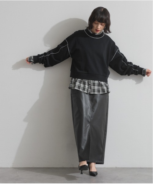 OandI（オーアンドアイ）の「裏毛配色メローショートプルオーバー（その他トップス・レディース・ブラック/ブラウン/グレー・FREE）」の8枚目の写真