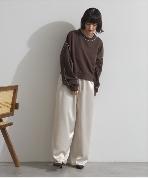 OandI（オーアンドアイ）の「裏毛配色メローショートプルオーバー（その他トップス・レディース・ブラック/ブラウン/グレー・FREE）」の16枚目の写真