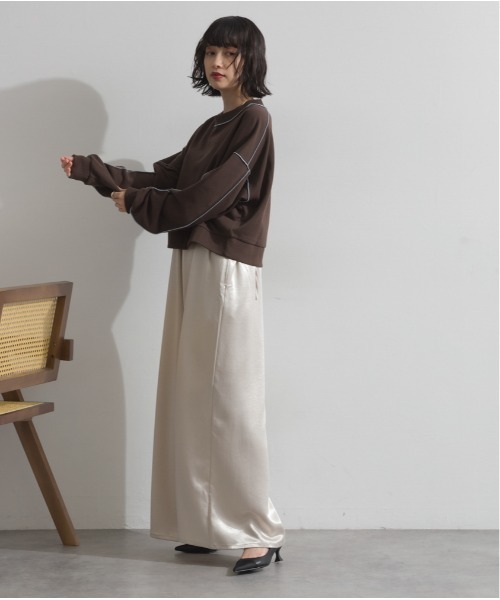 OandI（オーアンドアイ）の「裏毛配色メローショートプルオーバー（その他トップス・レディース・ブラック/ブラウン/グレー・FREE）」の18枚目の写真