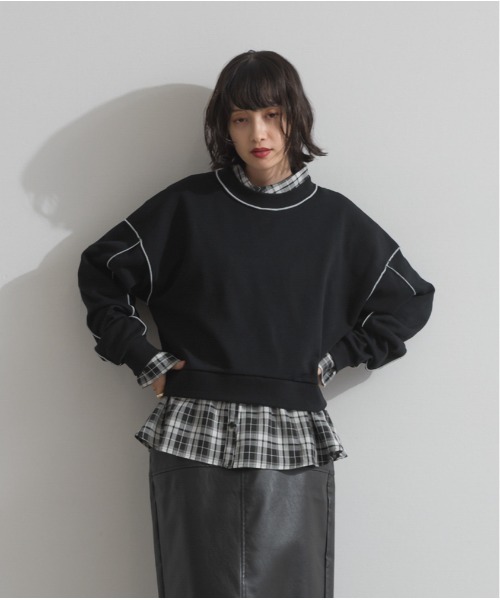 OandI（オーアンドアイ）の「裏毛配色メローショートプルオーバー（その他トップス・レディース・ブラック/ブラウン/グレー・FREE）」の20枚目の写真