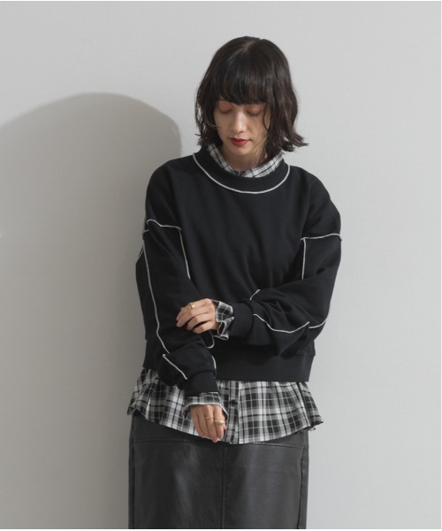 OandI（オーアンドアイ）の「裏毛配色メローショートプルオーバー（その他トップス・レディース・ブラック/ブラウン/グレー・FREE）」の21枚目の写真