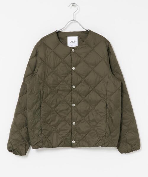 ITEMS URBANRESEARCH(アイテムズ アーバンリサーチ)の「TAION CREW NECK DOWN JACKET(ダウンジャケット/コート・レディース・ブラック/オフホワイト/オリーブ・SMALL/MEDIUM/LARGE)」の9枚目の写真