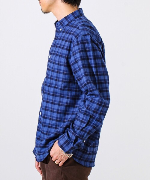 GLOSTER（グロスター）の「【ビジカジ対応】ニットテープ ボタンダウンネルシャツ（シャツ/ブラウス・メンズ・サックスブルー/ブルー系その他/キナリ/グレー・S/M/L）」の8枚目の写真