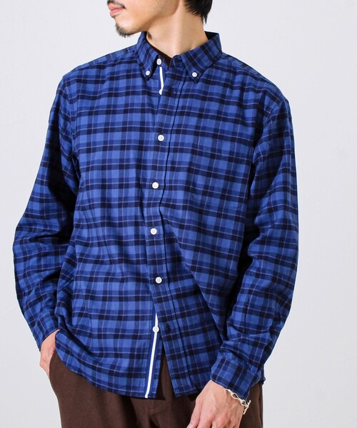 GLOSTER（グロスター）の「【ビジカジ対応】ニットテープ ボタンダウンネルシャツ（シャツ/ブラウス・メンズ・サックスブルー/ブルー系その他/キナリ/グレー・S/M/L）」の10枚目の写真