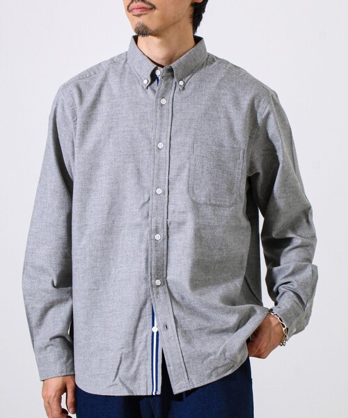 GLOSTER（グロスター）の「【ビジカジ対応】ニットテープ ボタンダウンネルシャツ（シャツ/ブラウス・メンズ・サックスブルー/ブルー系その他/キナリ/グレー・S/M/L）」の19枚目の写真