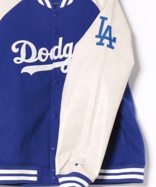 MLB(メジャーリーグベースボール)の「MLB Classic Melton Stadium Jacket/MLBクラシックメルトンスタジアムジャケット(スタジャン・メンズ・ブルー/ブラウン/ネイビー・M/L/XL)」の4枚目の写真