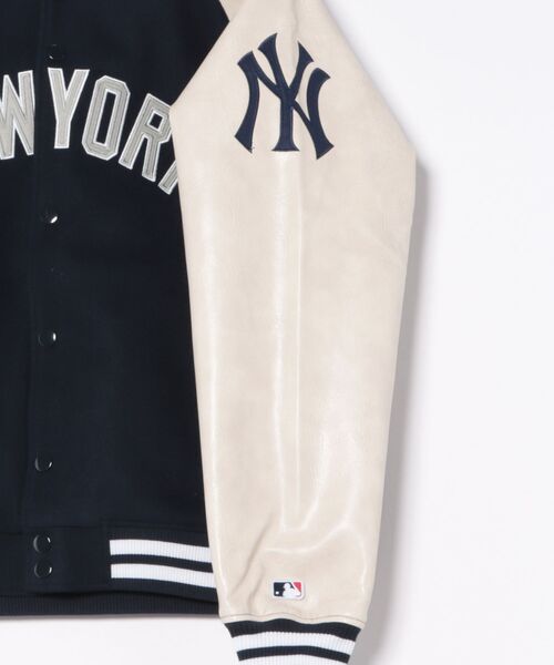 MLB(メジャーリーグベースボール)の「MLB Classic Melton Stadium Jacket/MLBクラシックメルトンスタジアムジャケット(スタジャン・メンズ・ブルー/ブラウン/ネイビー・M/L/XL)」の6枚目の写真