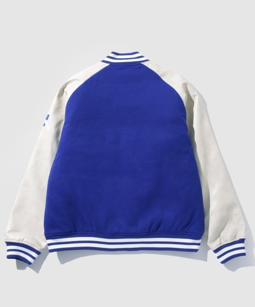 MLB(メジャーリーグベースボール)の「MLB Classic Melton Stadium Jacket/MLBクラシックメルトンスタジアムジャケット(スタジャン・メンズ・ブルー/ブラウン/ネイビー・M/L/XL)」の7枚目の写真