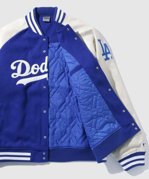 MLB(メジャーリーグベースボール)の「MLB Classic Melton Stadium Jacket/MLBクラシックメルトンスタジアムジャケット(スタジャン・メンズ・ブルー/ブラウン/ネイビー・M/L/XL)」の8枚目の写真