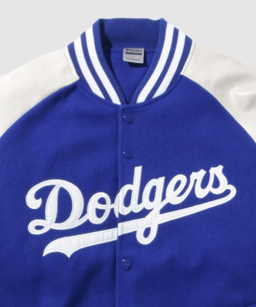 MLB(メジャーリーグベースボール)の「MLB Classic Melton Stadium Jacket/MLBクラシックメルトンスタジアムジャケット(スタジャン・メンズ・ブルー/ブラウン/ネイビー・M/L/XL)」の9枚目の写真