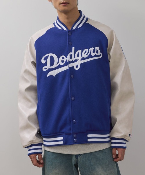 MLB(メジャーリーグベースボール)の「MLB Classic Melton Stadium Jacket/MLBクラシックメルトンスタジアムジャケット(スタジャン・メンズ・ブルー/ブラウン/ネイビー・M/L/XL)」の20枚目の写真
