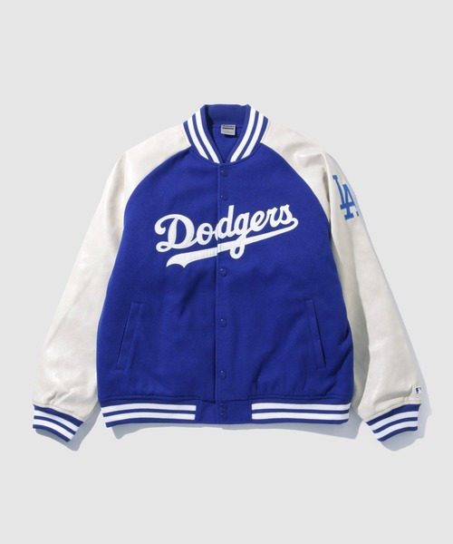 MLB(メジャーリーグベースボール)の「MLB Classic Melton Stadium Jacket/MLBクラシックメルトンスタジアムジャケット(スタジャン・メンズ・ブルー/ブラウン/ネイビー・M/L/XL)」の19枚目の写真