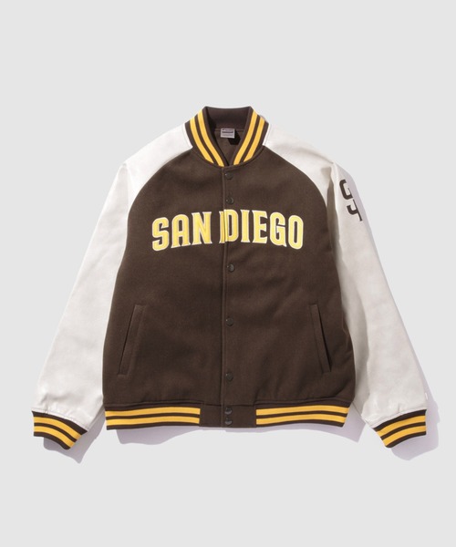 MLB(メジャーリーグベースボール)の「MLB Classic Melton Stadium Jacket/MLBクラシックメルトンスタジアムジャケット(スタジャン・メンズ・ブルー/ブラウン/ネイビー・M/L/XL)」の20枚目の写真