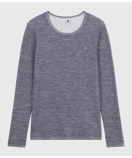 PETIT BATEAU(プチバトー)の「長袖Tシャツ(Tシャツ/カットソー・レディース・ホワイト×ブルー・XX-SMALL/X-SMALL/SMALL/MEDIUM)」の1枚目の写真