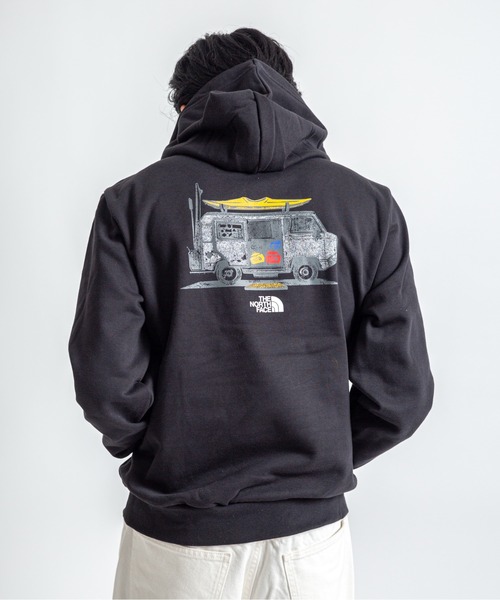 THE NORTH FACE(ザノースフェイス)の「【THE NORTH FACE/ザ・ノースフェイス】プルオーバー バックプリント パーカー 裏起毛(パーカー・メンズ・ブラック/ホワイト・MEDIUM/LARGE/X-LARGE/M/L)」の2枚目の写真