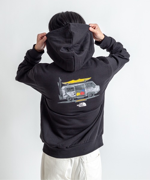 THE NORTH FACE(ザノースフェイス)の「【THE NORTH FACE/ザ・ノースフェイス】プルオーバー バックプリント パーカー 裏起毛(パーカー・メンズ・ブラック/ホワイト・MEDIUM/LARGE/X-LARGE/M/L)」の9枚目の写真