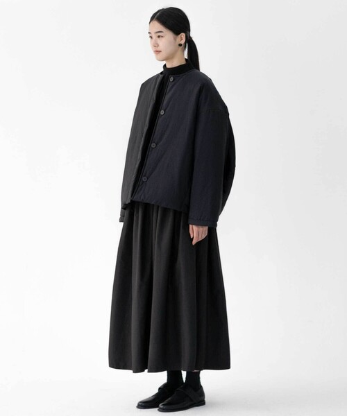 新品タグ付き eunoia ユノイア 2WAY パディングジャケット ブラック eunoia | 2WAY パディングジャケット WOMEN（ノーカラーコート