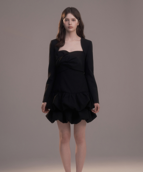 レナドレープドレス-ブラック