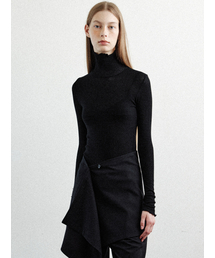 wool textured turtleneck (black)