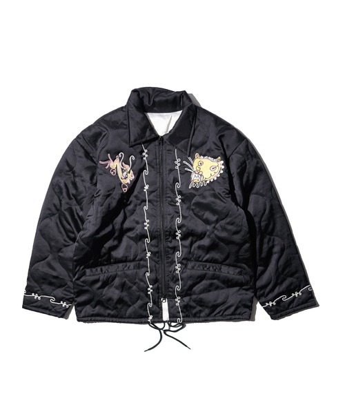 THRIFTY LOOK(スリフティールック)の「THRFTY LOOK スリフティルック / QUILTING VIETNAM JACKET(スカジャン・メンズ・ブラック/ブラック系1/オリーブ・SMALL/LARGE/MEDIUM)」の10枚目の写真