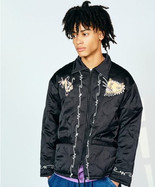THRIFTY LOOK(スリフティールック)の「THRFTY LOOK スリフティルック / QUILTING VIETNAM JACKET(スカジャン・メンズ・ブラック/ブラック系1/オリーブ・SMALL/LARGE/MEDIUM)」の7枚目の写真
