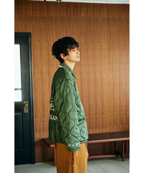 THRIFTY LOOK(スリフティールック)の「THRFTY LOOK スリフティルック / QUILTING VIETNAM JACKET(スカジャン・メンズ・ブラック/ブラック系1/オリーブ・SMALL/LARGE/MEDIUM)」の16枚目の写真