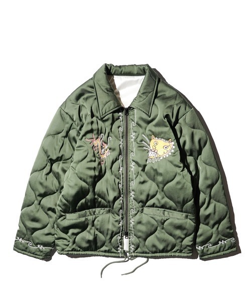THRIFTY LOOK(スリフティールック)の「THRFTY LOOK スリフティルック / QUILTING VIETNAM JACKET(スカジャン・メンズ・ブラック/ブラック系1/オリーブ・SMALL/LARGE/MEDIUM)」の18枚目の写真