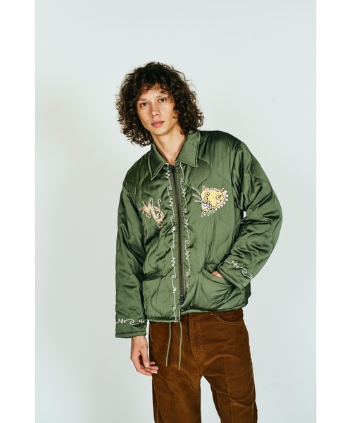 THRIFTY LOOK(スリフティールック)の「THRFTY LOOK スリフティルック / QUILTING VIETNAM JACKET(スカジャン・メンズ・ブラック/ブラック系1/オリーブ・SMALL/LARGE/MEDIUM)」の20枚目の写真