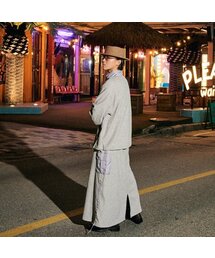 ソフト起毛テリーカーゴロングスカート（グレー）