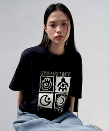 URBANSTOFF（アーバンストッフ）の「Ethnic Artwork Tee (Navy)（Tシャツ/カットソー・メンズ）」