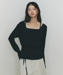 SSEMI（セミ）の「WOOL WRAP KNIT&SLEEVELESS(BK)（ニット/セーター）」