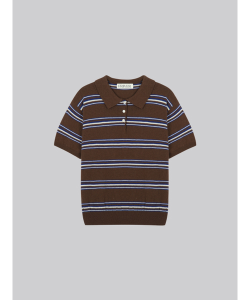 FRIVER07（フリバー07）の「Multi stripe collar knit [FRSP02TN02]_Brown（ニット/セーター・レディース・ブラウン・FREE）」の2枚目の写真